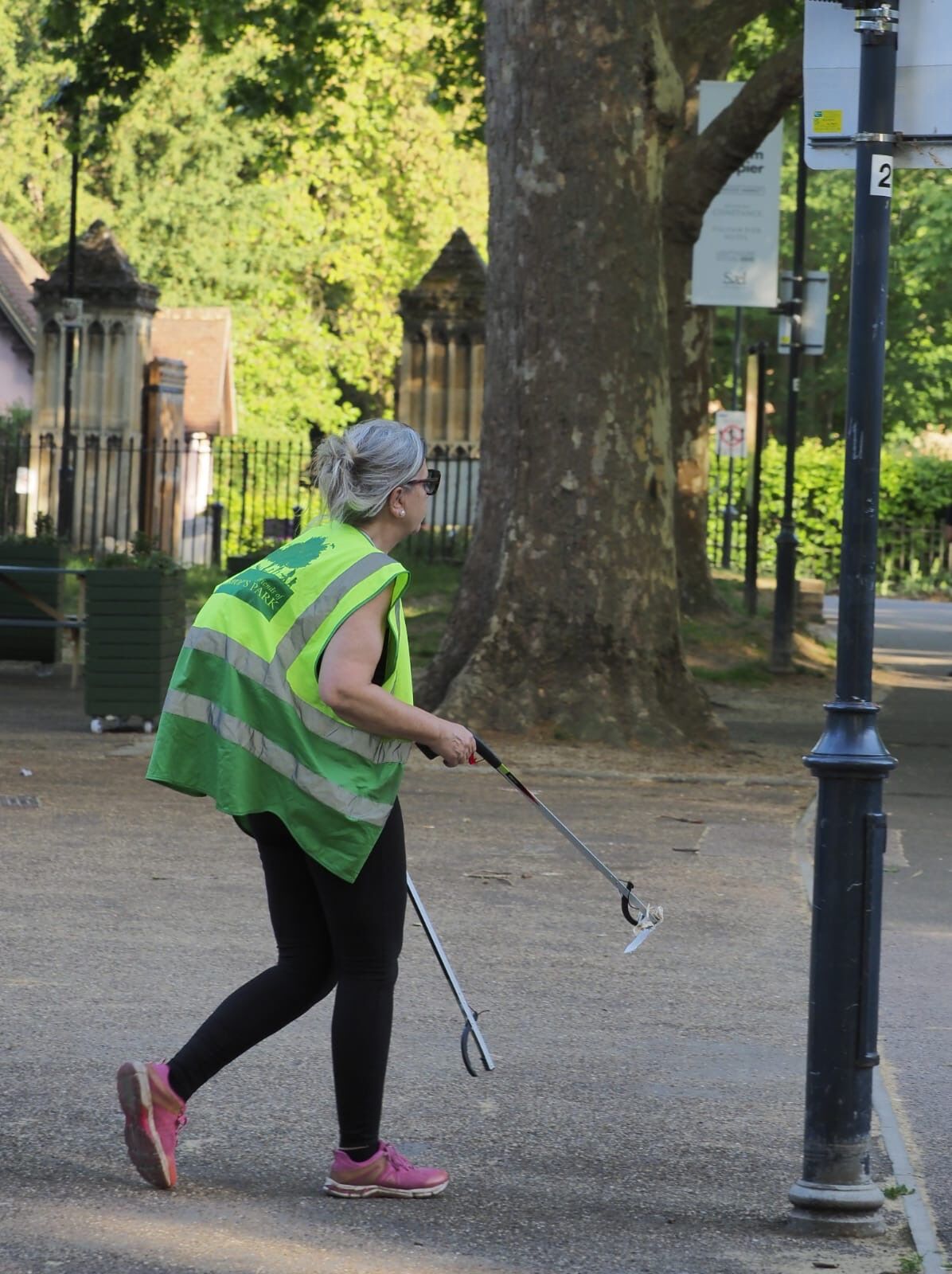 A morning walk along the park path