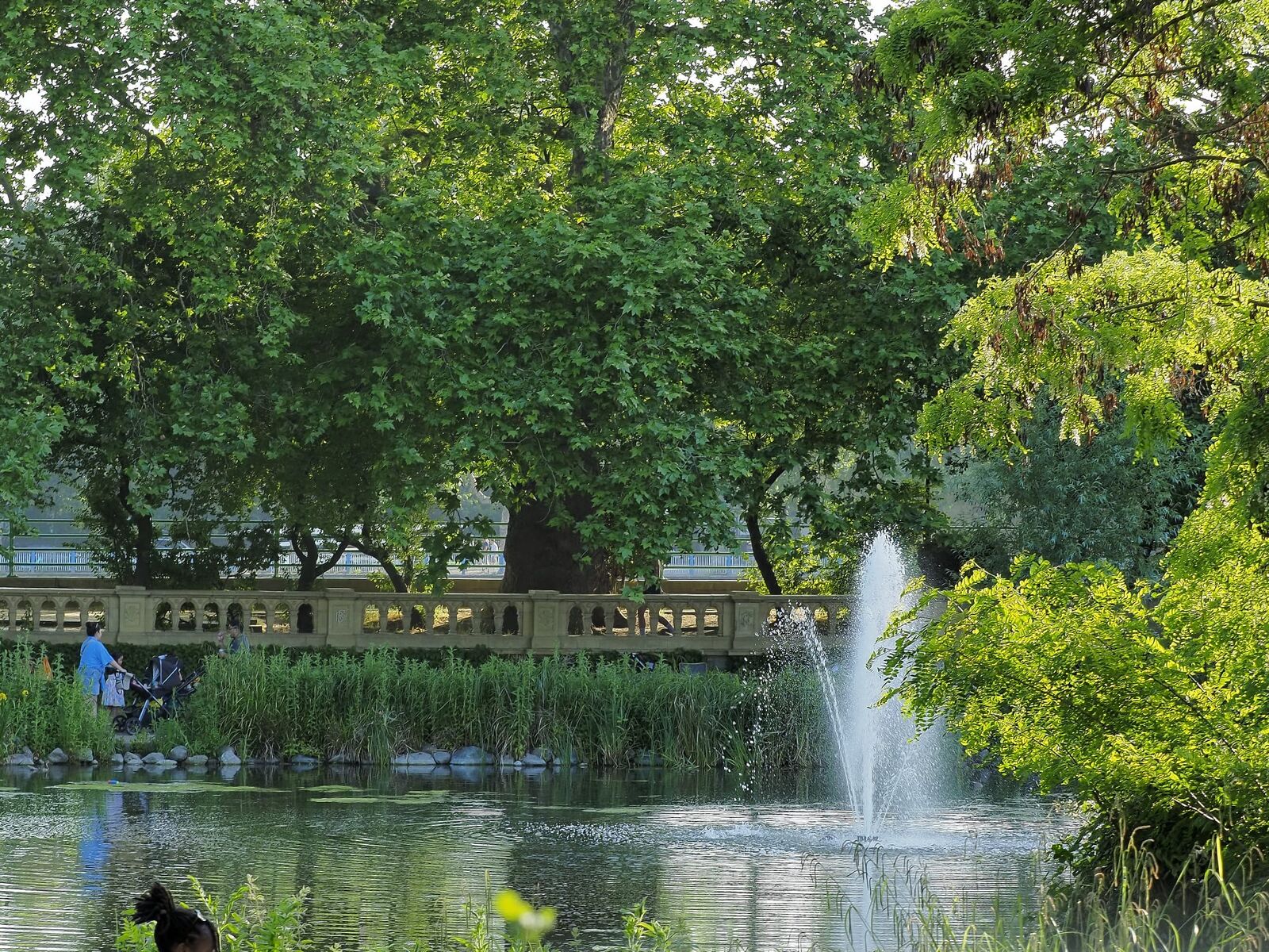 The fountain at dusk